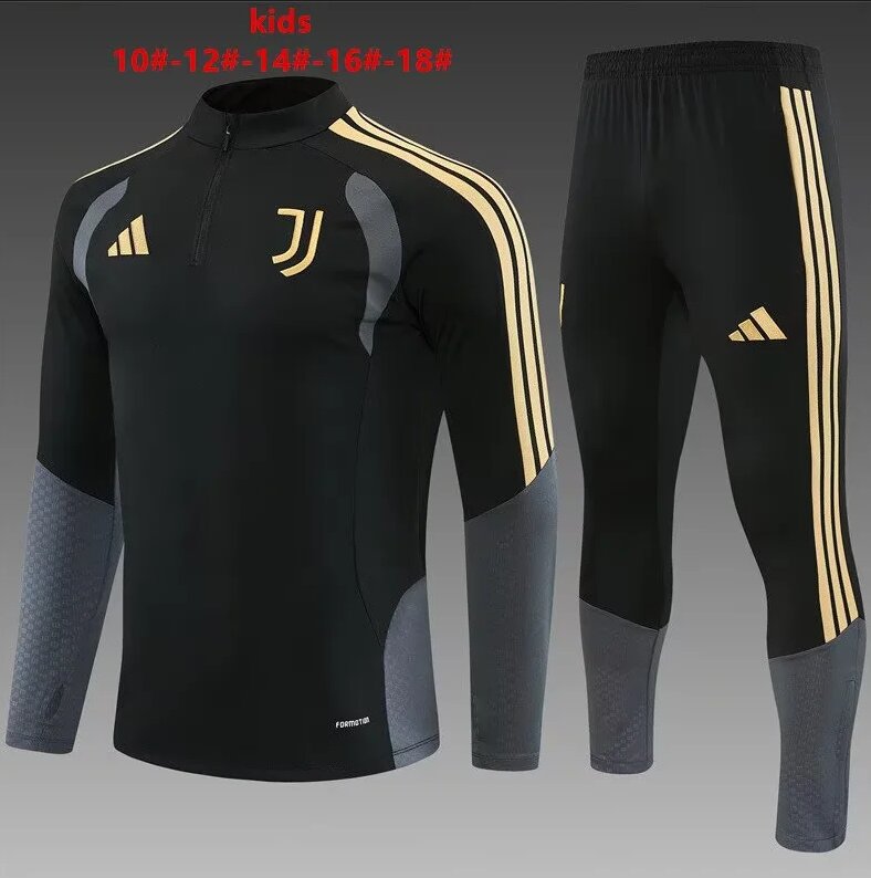 Kids Juventus 26/27 Tracksuit - Black/Grey